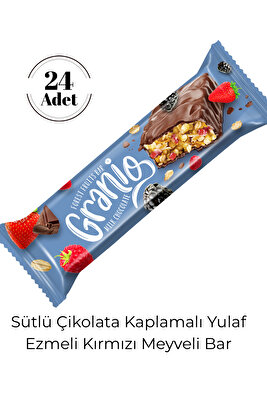 Sütlü Çikolata Kaplamalı Yulaf Ezmeli Kırmızı Meyveli Bar 40 gr X 24 Adet ürün fotoğrafı