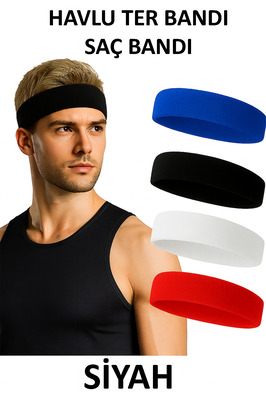 Havlu Ter Bandı Kafa Bandı Headband Tenis Saç Bandı Futbol Saç Bandı Basketbol Bandı Sporcu ürün fotoğrafı