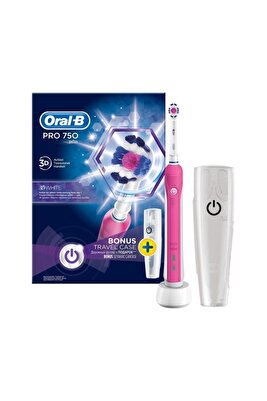 Pro 750 Şarj Edilebilir Diş Fırçası Cross Action Pembe (Seyahat Kabı Hediyeli) ürün fotoğrafı