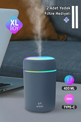 400 ml Ultrasonik Hava Nemlendirici Buhar Makinesi Ve Aroma Difüzörü H2o Gri ürün fotoğrafı