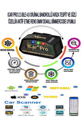 Pro V2.3 Bluetooth Ble 4.0 Arıza Tespit Cihazı İos & Android Bimmercode ürün fotoğrafı