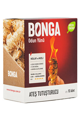 Ateş Tutuşturucu Şömine & Mangal 10 Adet 140 gr - Jel Ve Çıra Alternatifi Doğal Odun Yünü ürün fotoğrafı