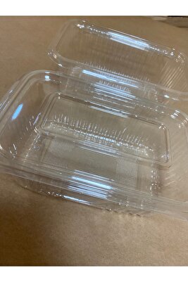 50 Adet Plastik Sızdırmaz Kap 1000 gr Cc Kullan At Tek Kullanımlık Plastik Düz Kapaklı Kase ürün fotoğrafı