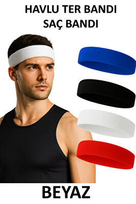 Havlu Ter Bandı Kafa Bandı Headband Tenis Saç Bandı Futbol Saç Bandı Basketbol Bandı Sporcu ürün fotoğrafı