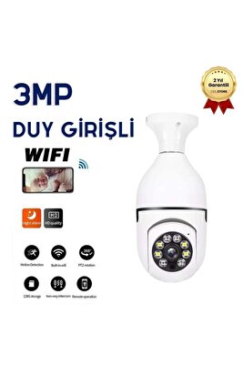 LED Ampul Kamera Çift Wifi 360 Derece Panoramik Görüntüleme Kablosuz Ev Gözetleme Kamerası ürün fotoğrafı