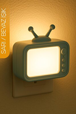 Gece Lambası Eski TV Tip 2 MOD Sarı-Beyaz Işık Tuşlu Koridor Hol Işığı Uyuma Işığı Turkuaz GC04 ürün fotoğrafı