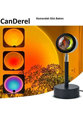 Kumandalı 16 Renk Gün Batımı Renkli Gökkuşağı Projeksiyon Lambası Fotoğraf Çekimi Usb Led Işık ürün fotoğrafı