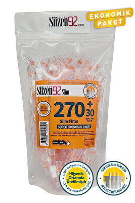 Sigara Ağızlığı Filtresi Slim 270'li Poşet + 30'lu Adaptör ürün fotoğrafı
