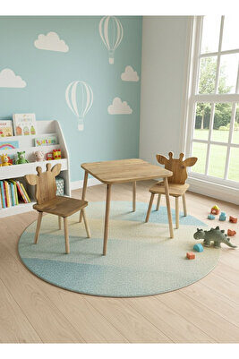 Çocuk Masa Sandalye Takımı Aktivite Masası Çalışma Masası 1 Adet Masa 2 Adet Sandalye ürün fotoğrafı