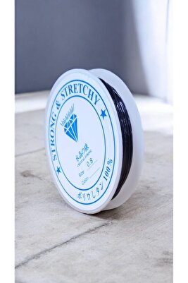 Siyah Renk Lastikli Misina Ipi Tesbih Ve Bileklik Yapımı Için Esnek Ip ürün fotoğrafı