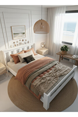 Still Tek Kişilik Çift Kişilik Beyaz Mdf Genç Karyola Basit Kurulum ürün fotoğrafı