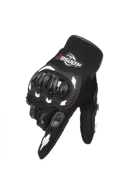 Unisex Siyah Profesyonal Korumalı Motosiklet Eldiveni Dokunmatikli Motorsiklet Large ürün fotoğrafı