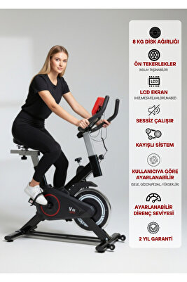 Voit Garantili Db100 Pro Spin Bike Elden Nabız Ölçer Direnci Ayarlanabilir Sessiz Çalışır ürün fotoğrafı
