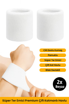 2 Adet Havlu Bileklik El Bilekliği Futbol Basketbol Tenis Ter Bilekliği Çiftli Sporcu Bilekliği ürün fotoğrafı