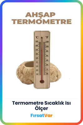 Ahşap Termometre Isı Sıcaklık Ölçer Çocuk Bebek Odası Askılı Oda Sıcaklığı Ölçer ürün fotoğrafı