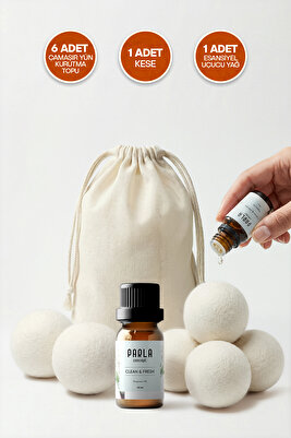 Çamaşır Yün Kurutma Topu Ve Koku Seti - Doğal Yumuşatıcı - Kurutma Makinesi Için - 6 Adet - XL ürün fotoğrafı