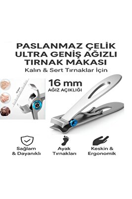 Paslanmaz Ultra Geniş Ağızlı Tırnak Makası Kalın Mantarlı Sert Tırnak Yapısı Özel Tasarım ürün fotoğrafı