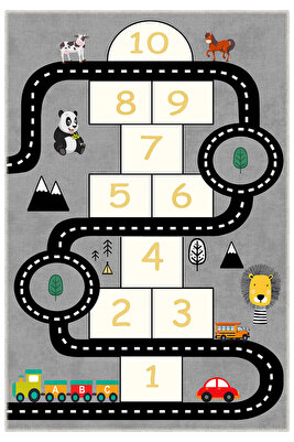 Dekoratif Leke Tutmaz Yıkanabilir Kaydırmaz Modern Çocuk Halısı ürün fotoğrafı