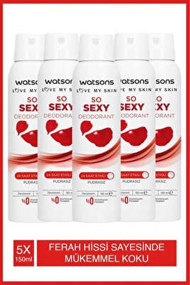 So Sexy Deodorant Deodorant Sprey Pudrasız 5x150ml ürün fotoğrafı