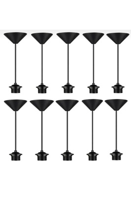 TR Kablolu Sarkıt Avize E27 Duy Tesisatı 10 Adet Askı Takımı Siyah 7001 ürün fotoğrafı