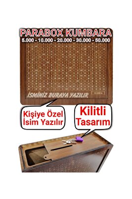 Parabox Kumbara Isteğiniz Doğrultusunda Üzerine Isim Yazılır, Talebinize Göre Kilitli ürün fotoğrafı