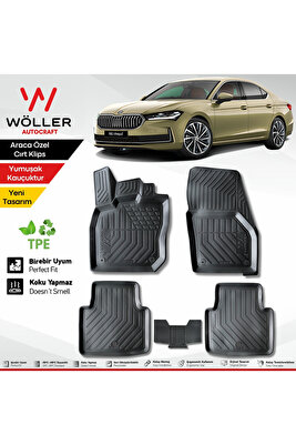 Skoda Superb Paspas 2024 Sonrası 3d Havuzlu Wöller Paspas ürün fotoğrafı