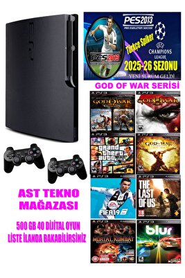 Sony Playstation 3 Slim 500 Gb ( Yenilenmiş ) 2 Kablosuz Kol 40 Dijital Oyun Garantili Ürün ürün fotoğrafı