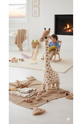 Oyun Arkadaşım Peluş Zürafa 100 cm Eğitici Oyuncaklar Uyku Arkadaşı Zürafa ürün fotoğrafı