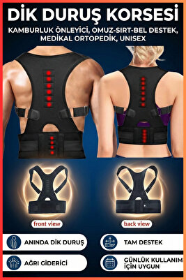 Dik Duruş Korsesi Kamburluk Önleyici Korse Omuz Sırt Bel Destek Medikal Ortopedik Korse Unisex ürün fotoğrafı