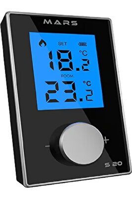 S20 Kablosuz Dijital Oda Termostatı SİYAH ürün fotoğrafı