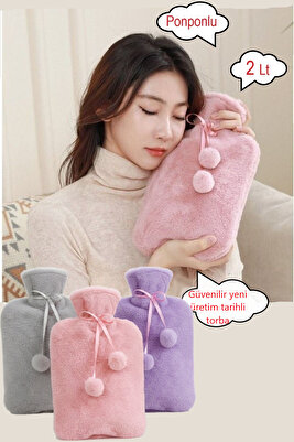 Peluş Kılıflı Sıcak Su Torbası 2 Lt Kare Yumuşak Yıkanabilir Peluş Kılıflı Su Torbası ürün fotoğrafı