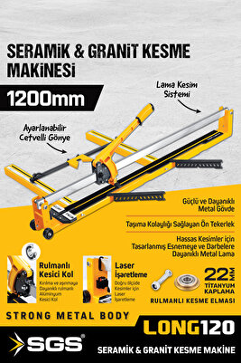 SGS111 Long 120 Lazerli Seramik Granit Fayans Kesme Makinesi 1200 mm ürün fotoğrafı