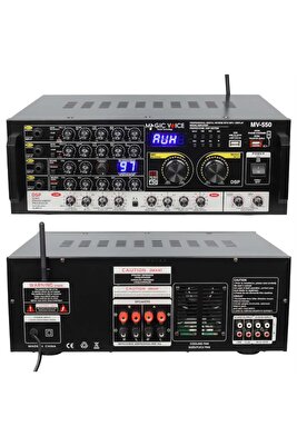 Magicvoice MV-550 2X100w USB/SD/Bluetooth 4 Mikrofon Girişli Stereo Mixer Amfi ürün fotoğrafı