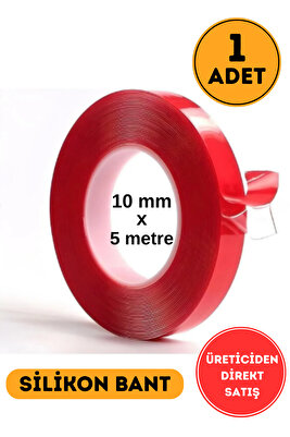 Çift Taraflı Silikon Bant 10 mm x 5 metre Şeffaf Su Geçirmez Süper Güçlü ürün fotoğrafı
