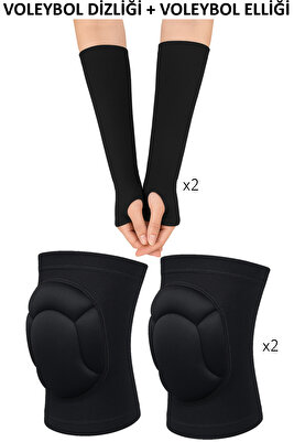 Voleybol Dizliği Ve Voleybol Elliği 2'li Set Voleybol Kolluk Ve Dizlik Kabartma Sünger Destekli ürün fotoğrafı