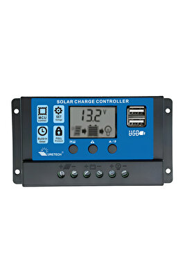 Güneş Paneli Akü Şarj Kontrol Cihazı 10 Amper-12v 24v ürün fotoğrafı