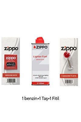 Çakmak ikmal Seti 1 Bidon Benzin 1 Fitil 1 Paket Taş Set5 ürün fotoğrafı