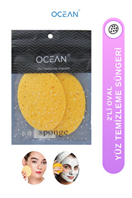 Sarı Yüz Temizleme Süngeri Oval 2'li ürün fotoğrafı