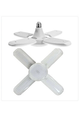 65W E27 KRİSTAL KATLANABİLİR PERVANE MODEL LED AMPUL 4+1 KANATLI LED AMPUL 6000 LÜMEN ürün fotoğrafı