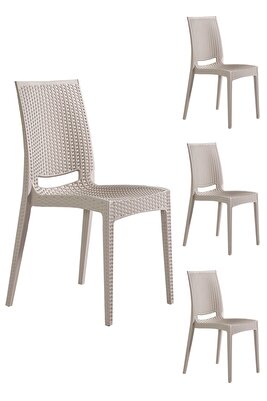 4 Adet Rattan Cappucino Sandalye / Balkon-bahçe-teras ürün fotoğrafı