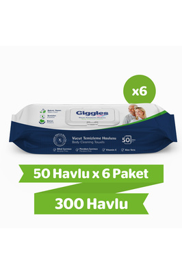 Vücut Temizleme Havlusu 50'li 6 Paket 300 Havlu ürün fotoğrafı