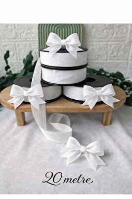 25 Mm Keten Kurdele BEYAZ Nopeli 20 Mt ürün fotoğrafı