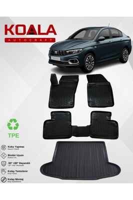 Fiat Egea Sedan Paspas Ve Bagaj Havuzu 3d Havuzlu Tam Set 2015-2025 Uyumlu Arası ürün fotoğrafı