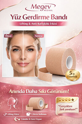 Yüz Gerdirme Bandı – 5 m Anti-Kırışıklık & Lifting Etkili Yüz Bandı ( Kırışıklık Engelliyici Yoga ) ürün fotoğrafı