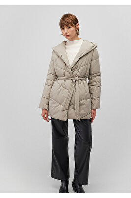 Kapüşonlu Bej Şişme Mont 1110045-70154 ürün fotoğrafı