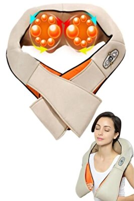 2021 Model Ovmalı Isıtmalı Masaj Aleti Boyun Sırt Bel Omuz Tüm Vücut Masaj Cihazı Krem ürün fotoğrafı