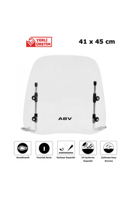 Üniversal Şeffaf Siperlik (41X45 CM) Bağlantı Ekipmanı (MOTOSİKLET CAMI) ürün fotoğrafı