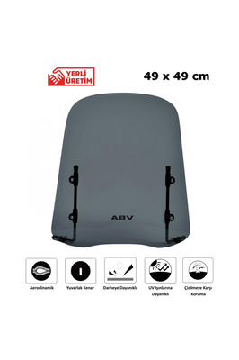 Üniversal Füme Siperlik (49X49 CM) Bağlantı Ekipmanı (MOTOSİKLET CAMI) ürün fotoğrafı