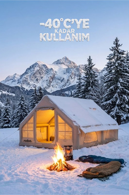 12 Kişilik 4 Mevsim Şişme Kamp Çadırı (Oxford 210T UPF&gt;40 Kumaş, -40 °C'ye Kadar Kullanım) ürün fotoğrafı