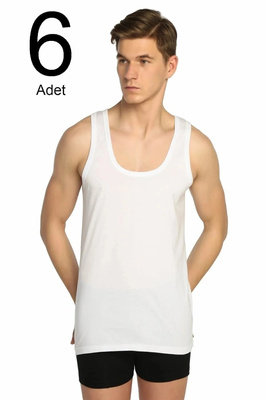 6'lı Penye Beyaz Erkek Atlet 0001 ürün fotoğrafı